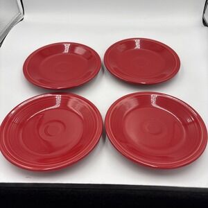 Fiestaware Scarlet Red Homer Laughlin Salad Plates Plate Fiesta USA Set Of 4